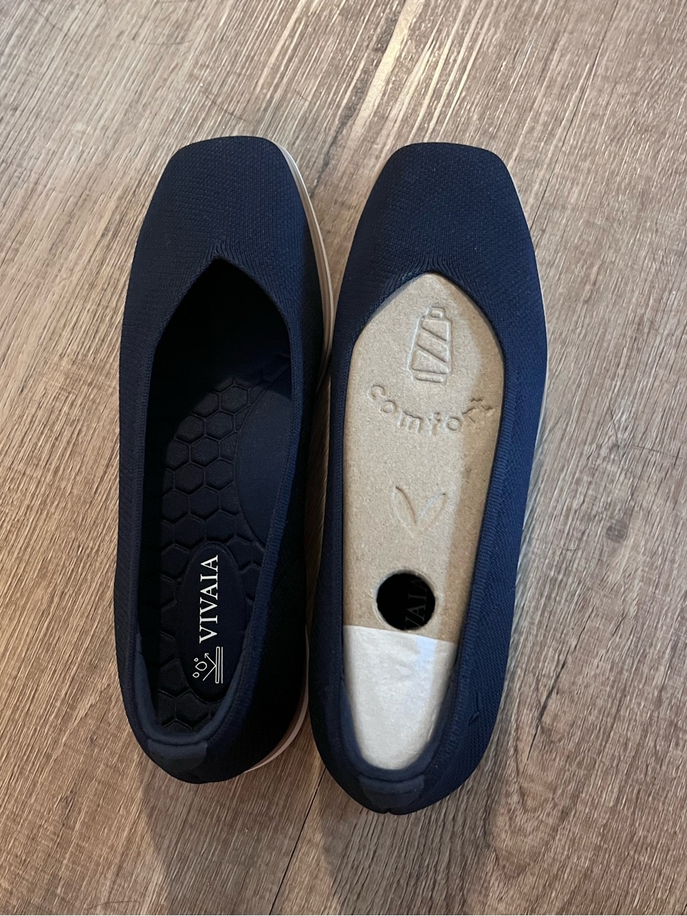 VIVAIA Mabel Navy Blue Square Toe Ballet Flats - NWT - Picture 5 of 13
